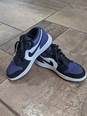 Nike Air Jordan 1 Low Court Purple Sneakers Size 6 Purple And Black 💜🖤